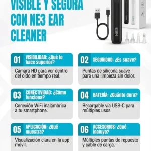 Kit Limpiador de Oidos con Cámara Integrada